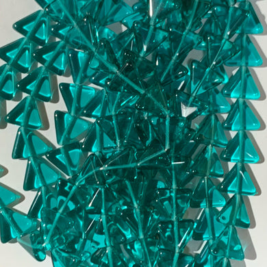 12mm Light Green Aqua Triangle