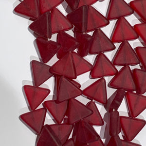 12mm Garnet Matte Triangles